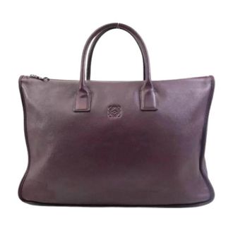 Loewe Pre-owned Tote Bag - Heren - Vintage Shopper - Rood - ONE Size - Leer - Vintage