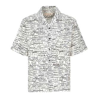 Marni Short Sleeve Shirts, male, White, Size: L Classic White Cotton Shirt