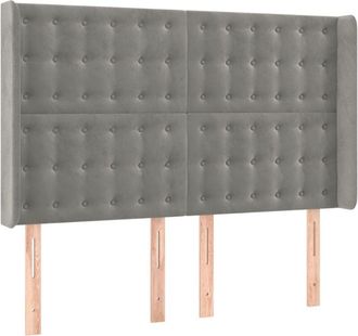 vidaXL Cabecero Con Led De Terciopelo Gris Claro 147x16x118/128 Cm Vidaxl