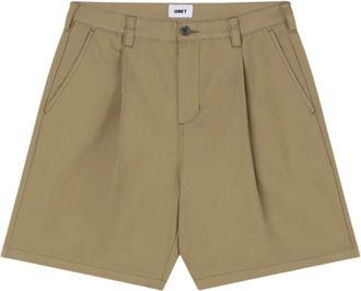 Obey Heren, Korte broeken, Beige, Maat: W28 Poliester