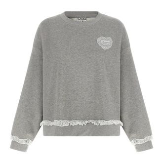 Ganni Isoli Sweatshirt - Dames - Sweatshirts - Grijs - M - Katoen - Hoodies & sweatvesten