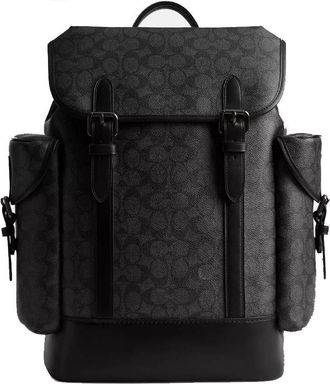 Coach Signature Canvas Hitch Backpack In Charcoal