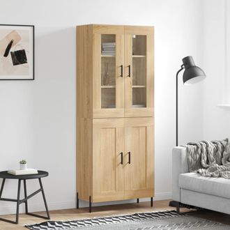 vidaXL Vidaxl - Aparador Alto Madera Contrachapada Color Roble 69,5x34x180 Cm