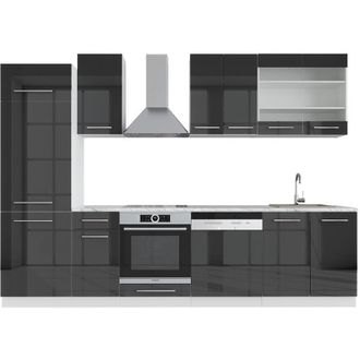 Vicco Cucina componibile Fame-Line, Antracite, 300 cm senza piano di lavoro