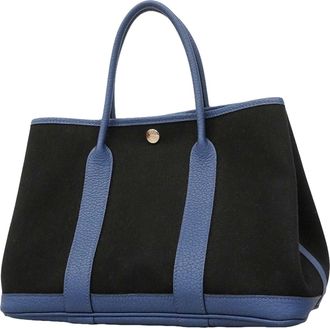 Herm&egrave;s Black Toile Chevron Negonda Leather Tote Bag (Pre-Owned)