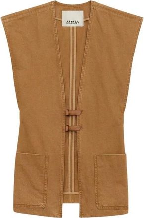 Isabel Marant Falila Cardigan - Dames - Bodywarmers - Beige - M - Katoen - Jassen