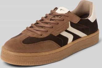 Tamaris Tamaris Low Top Sneaker aus Leder-Mix in Dunkelbraun, Größe 39