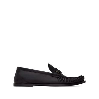 Saint Laurent Loafers, female, Black, Size: 10 US Classic Black Leather Loafers