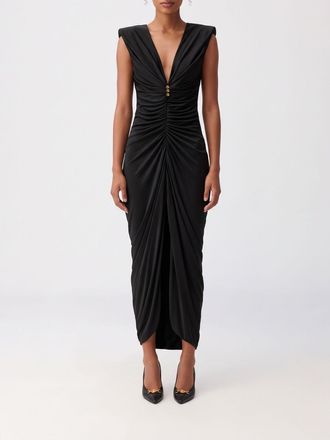 Versace Abito midi a tubino in jersey drappeggiato con spalle scoperte