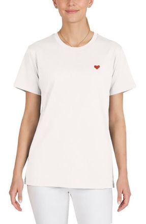 Dalix Womens Pixel Heart Jersey Relaxed Tee in Vintage White at Nordstrom, Size Xx-Large