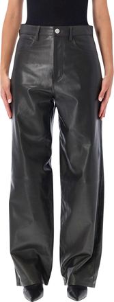 R&oacute;he Wide Leg Leather Pants with Horizontal Seams by R&oacute;he