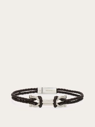 Ferragamo Men Double Gancini bracelet (20cm) Brown