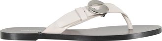 Coperni Beige C Logo Flip Flops Side-Logo Leather Sandals