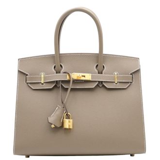 Herm&egrave;s Herm&egrave;s Etoupe Epsom Leather Birkin with Gold Hardware