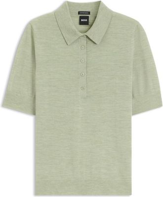 BOSS Knit polo in superfine Merino wool