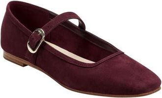 Marc Fisher Garissa Mary Jane Flat in Medium Red Suede at Nordstrom, Size 9.5
