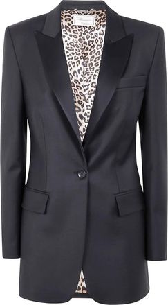 Blumarine Blazer monopetto in raso - Nero