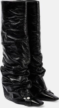 The Attico Juno 95 leather knee-high boots