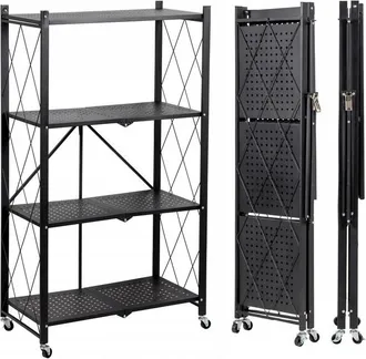 OEM Estanter&iacute;a De Cocina Plegable Con Ruedas - 4 Estantes, Estilo Loft, M&oacute;vil, Duradera