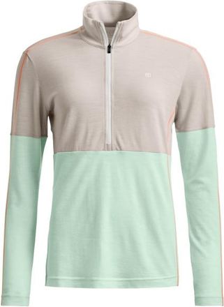 Ortovox 185 RockNWool Zip Neck Merinounterwäsche für Damen | grün