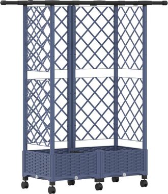 vidaXL Cama Elevada Con Trellis Y Techo Gris 124 X 40 X 127 Cm Pp Vidaxl
