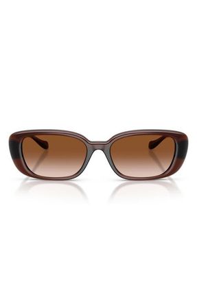 Versace 56mm Pillow Sunglasses in Transparent Brown /Brown at Nordstrom