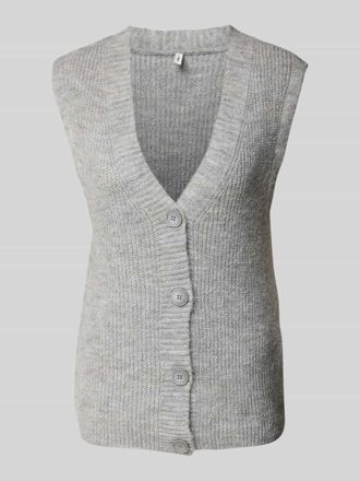 Only Regular Fit Strickweste mit Knopfleiste Modell LAUREN in Hellgrau Melange, Größe XS