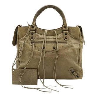Balenciaga Pre-owned Handbags, female, Beige, Size: ONE SIZE Pre-owned Classic Leather Tote Bag