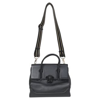 Versace Palazzo Empire Handle Bag in Black Leather