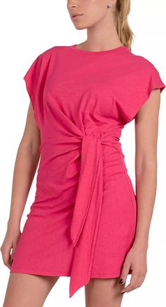 Elan Side Tie Mini Dress In Hot Pink