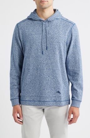 Tommy Bahama Sand Runner Heathered Cotton Pullover Hoodie in Deep Space Heather at Nordstrom, Size X-Large