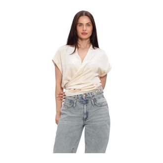 Freebird by Steven Tola Wv-Satin-Air-26-1 Top - Dames - Blouses & Shirts - Beige - Maat: XL Satijn
