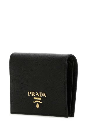 Prada Womens Black Leather Wallet F0002 Vitello Portafogli