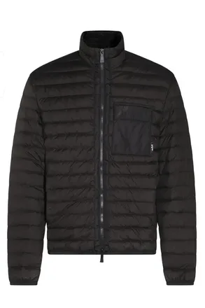 Add Black Nylon Zip-Up Bomber Jacket