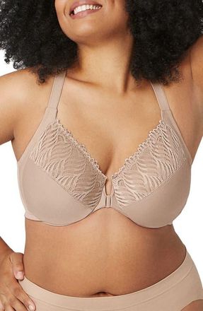 Glamorise WonderWire Front Close T-Back Underwire Bra in Brown at Nordstrom, Size 36Dd