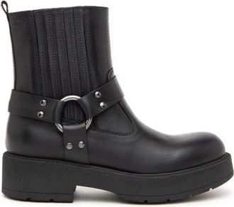 Nero Giardini Leren Enkellaarsjes met Logo Gespen - Dames - Enkellaarsjes - Zwart - 37 EU - Leer - Schoenen