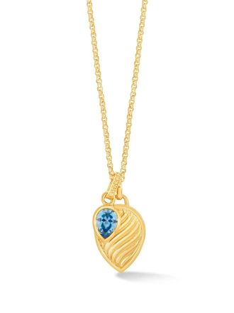 Dower & Hall twist-embellished pendant necklace - women - 18kt Yellow Gold Vermeil/Blue Topaz - One Size