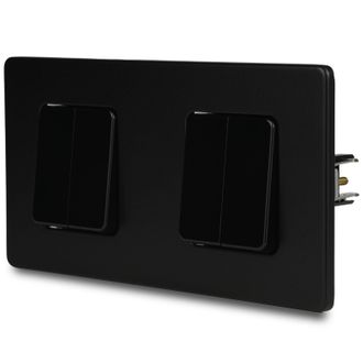 OEM Interruttore Della Luce Quadruplo Unipolare Nero, In Acciaio Verniciato