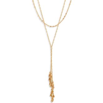 Nordstrom Layered Leaf Necklace in 14K Gold Plated at Nordstrom
