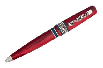 Gevril Group Red Rollerball Pen in Silver