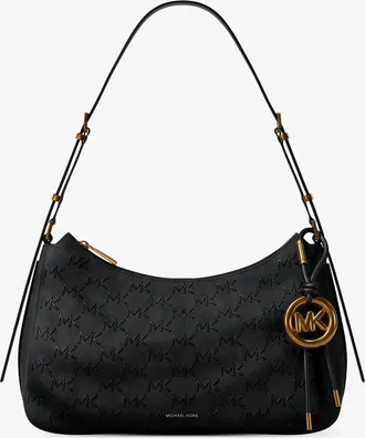 Michael Kors Nolita Medium Whipstitched Logo Leather Shoulder Bag