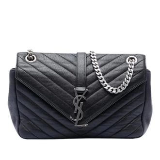 Saint Laurent Pre-owned Cross Body Bags, female, Black, Size: ONE SIZE Pre-owned Quilted Shoulder Bag