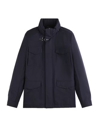 Fay Navy Blue Field Stretch Utility Jacket