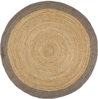 vidaXL Tappeto Lavorato a Mano in Juta con Bordo Grigio 240 cm - Vidaxl