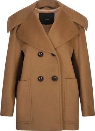 Max Mara Jassen, Dames, Bruin, S, Kasjmier, Mario Double-Breasted Cashmere Coat