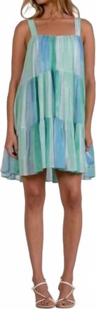 Elan Womens Tiered Dress In Blue Strovia