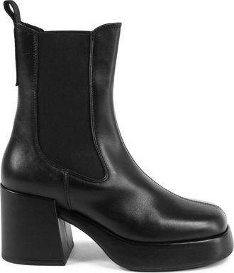 Tommy Hilfiger Womens Ankle Boots Block Heel - Black Leather - Size EU 37