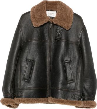 Saint Laurent Shearling-trim Leather Jacket