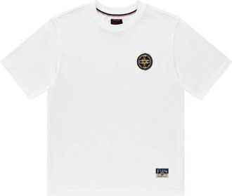 Evisu Wave & Whale Daicock Printed - Heren - T-shirts - Wit - L - Tops