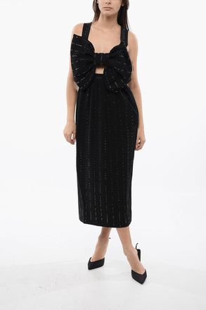 Viktor & Rolf Vestito Midi Con Maxi Fiocco E Strass Viktor & Rolf
